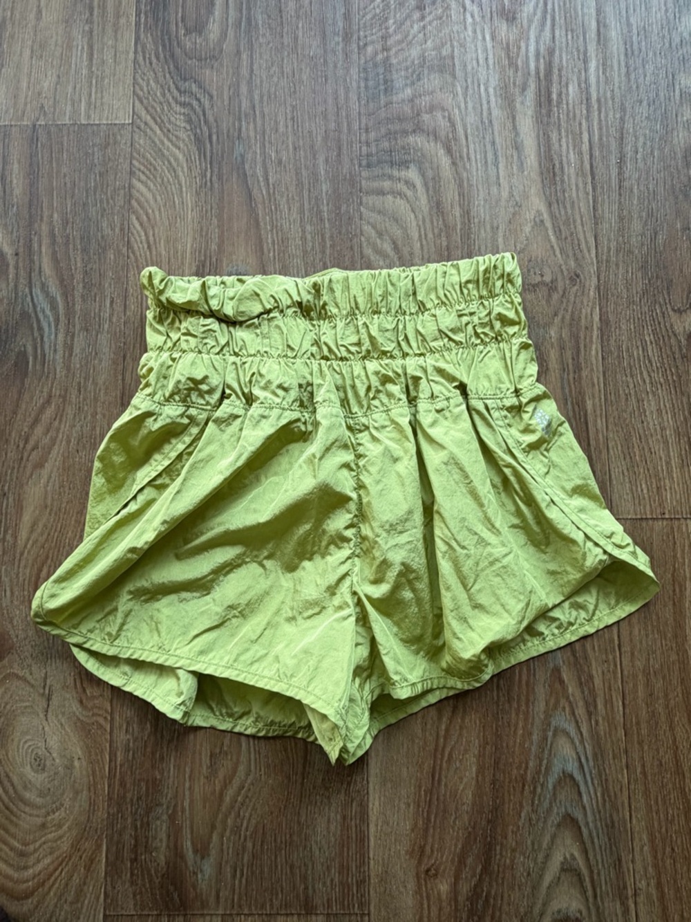 FP Movement by Free People High-Rise Paperbag Athletic Shorts in Lime
